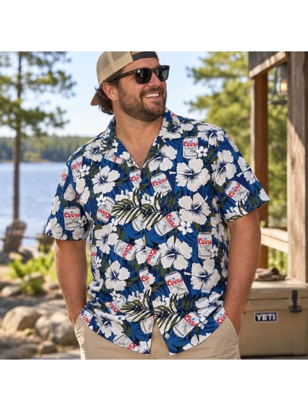 Coors Light Men’s Hawaiian Beer Shirt – XL
